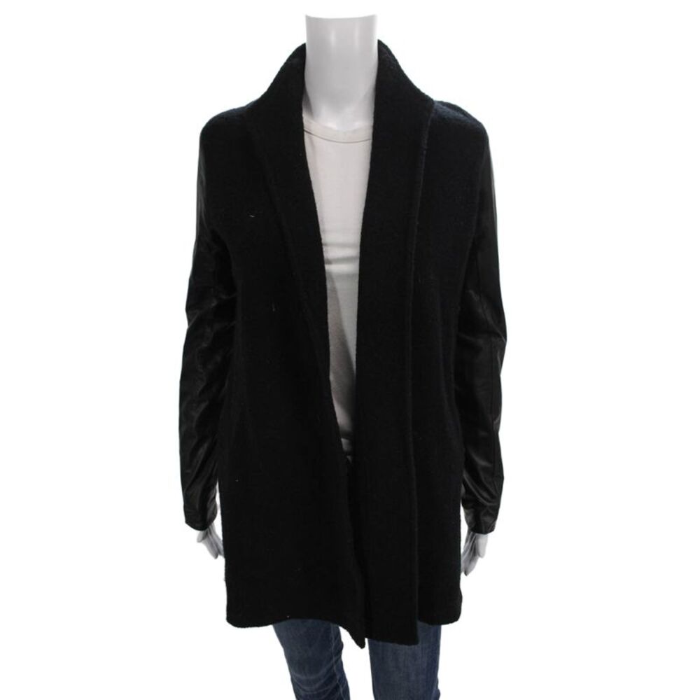 Scoop NYC Womens Cardigan Black 100% Cashmere V-Neck Long Sleeve Size XS